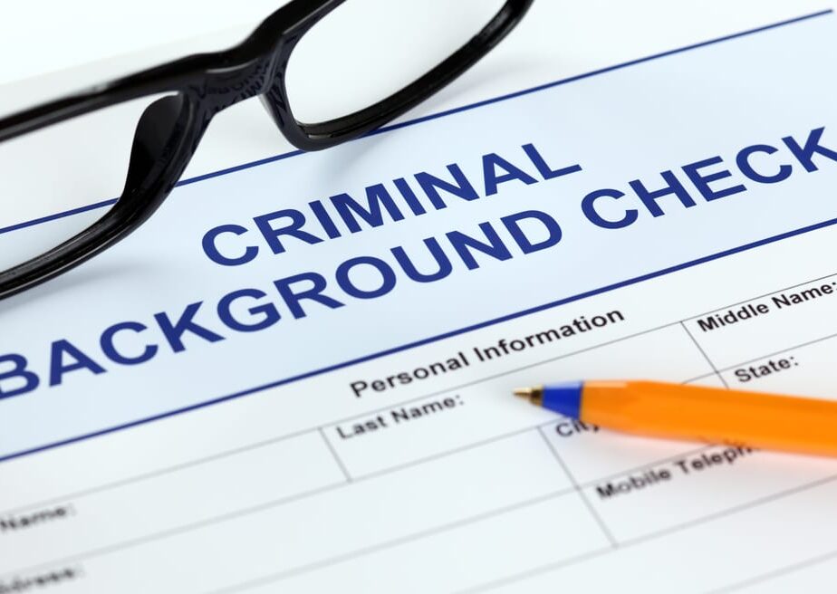 Form that says Criminal Background Check
